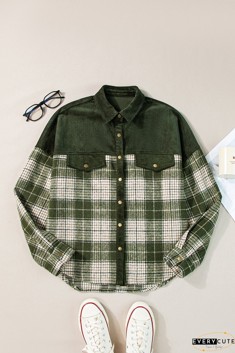 Comfortable Plaid Corduroy Jacket