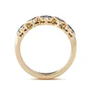 14K Gold Heart Shaped Lab Gems Bezel Half Eternity Ring