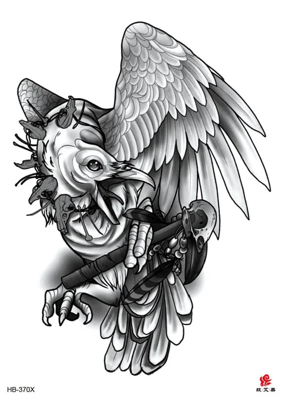 Temporary Tattoos Fake Tattoo Sticker Skull Joker Clown Tatto Hand Arm Foot Body Art Tiger Owl Tatoo Waterproof Tattoos