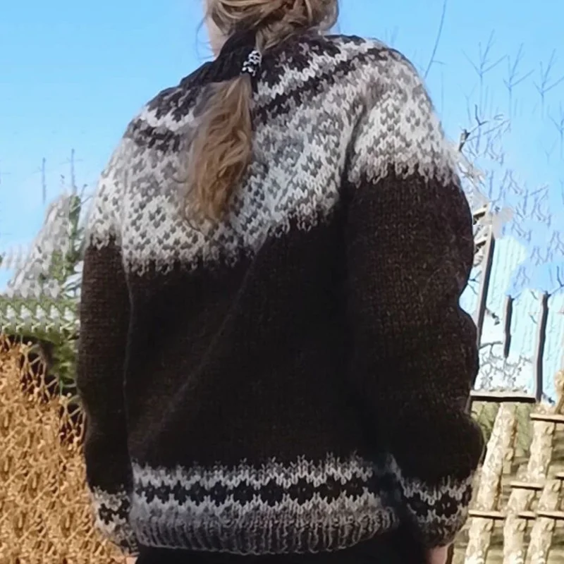 Vintage V&aring;rgensere Warmth Knit Jacquard Icelandic Crew Neck Sweater（Unisex ）