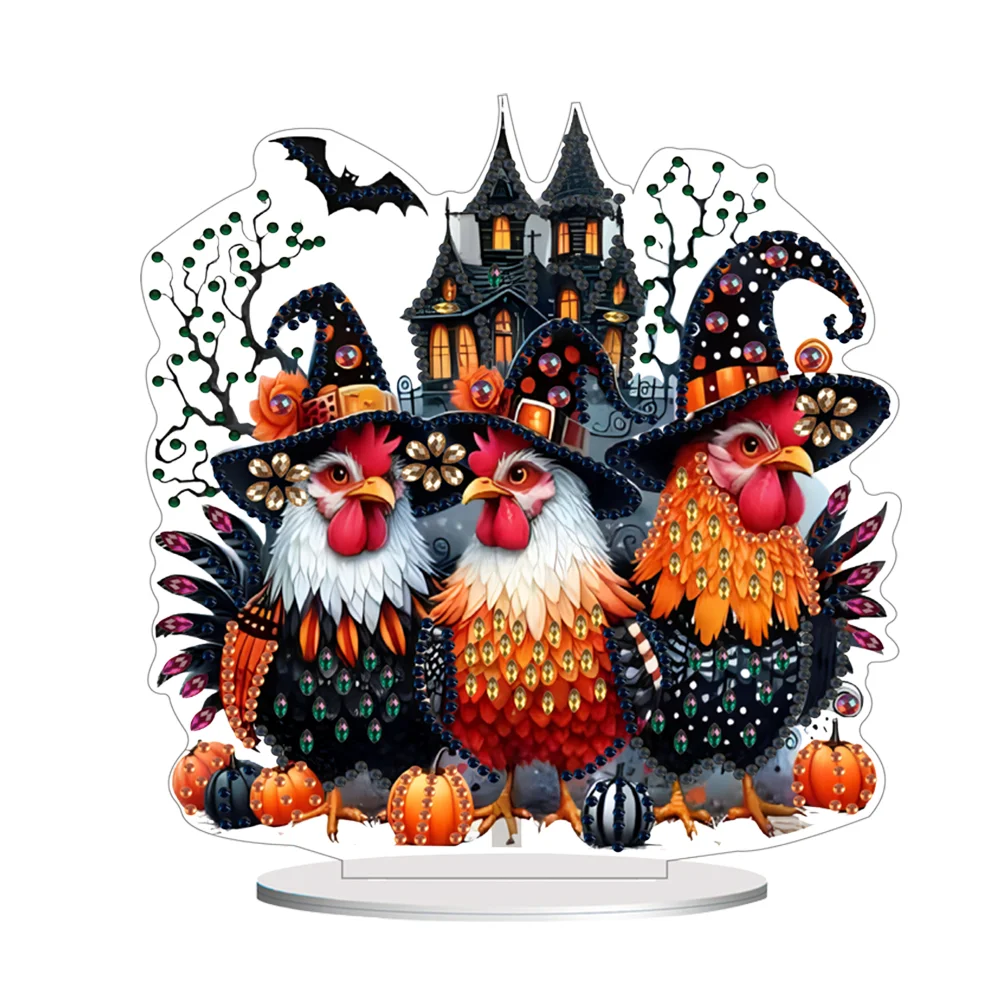 DIY Halloween Chicken Desktop Diamond Art Kits Diamond Painting Desktop Decor