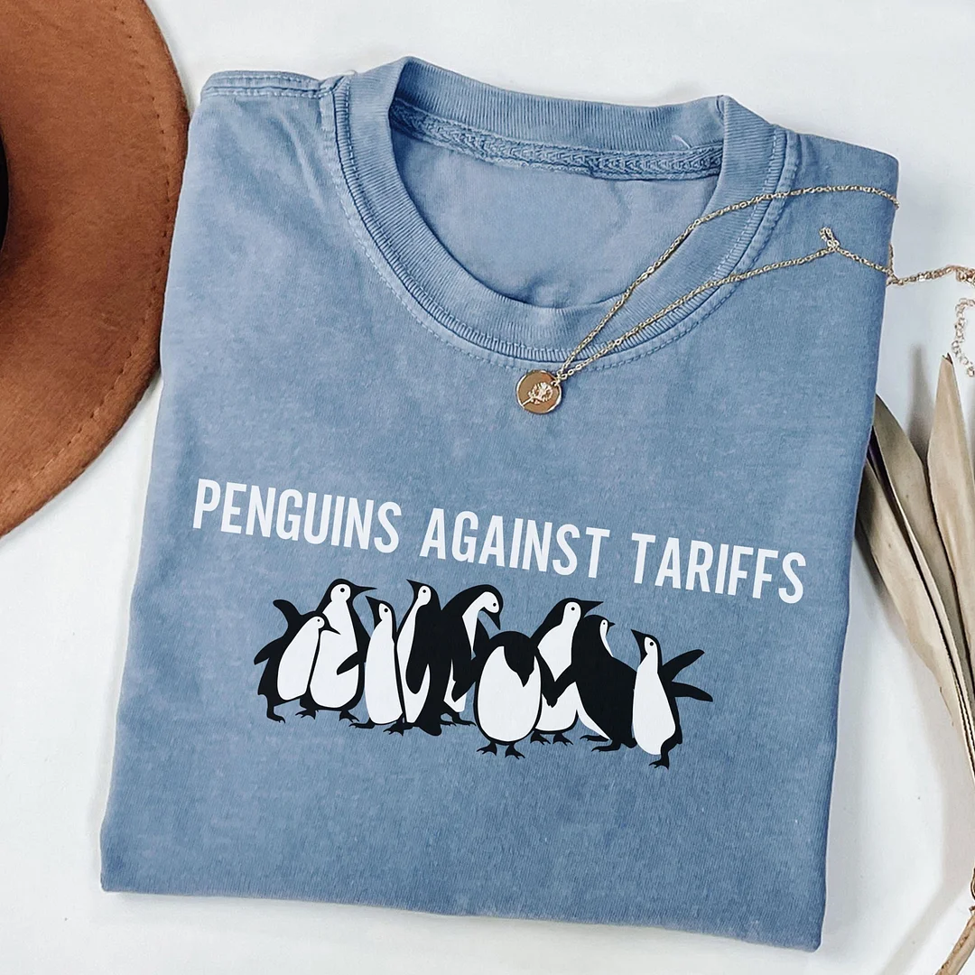 Penguins Against Tariffs T-shirt