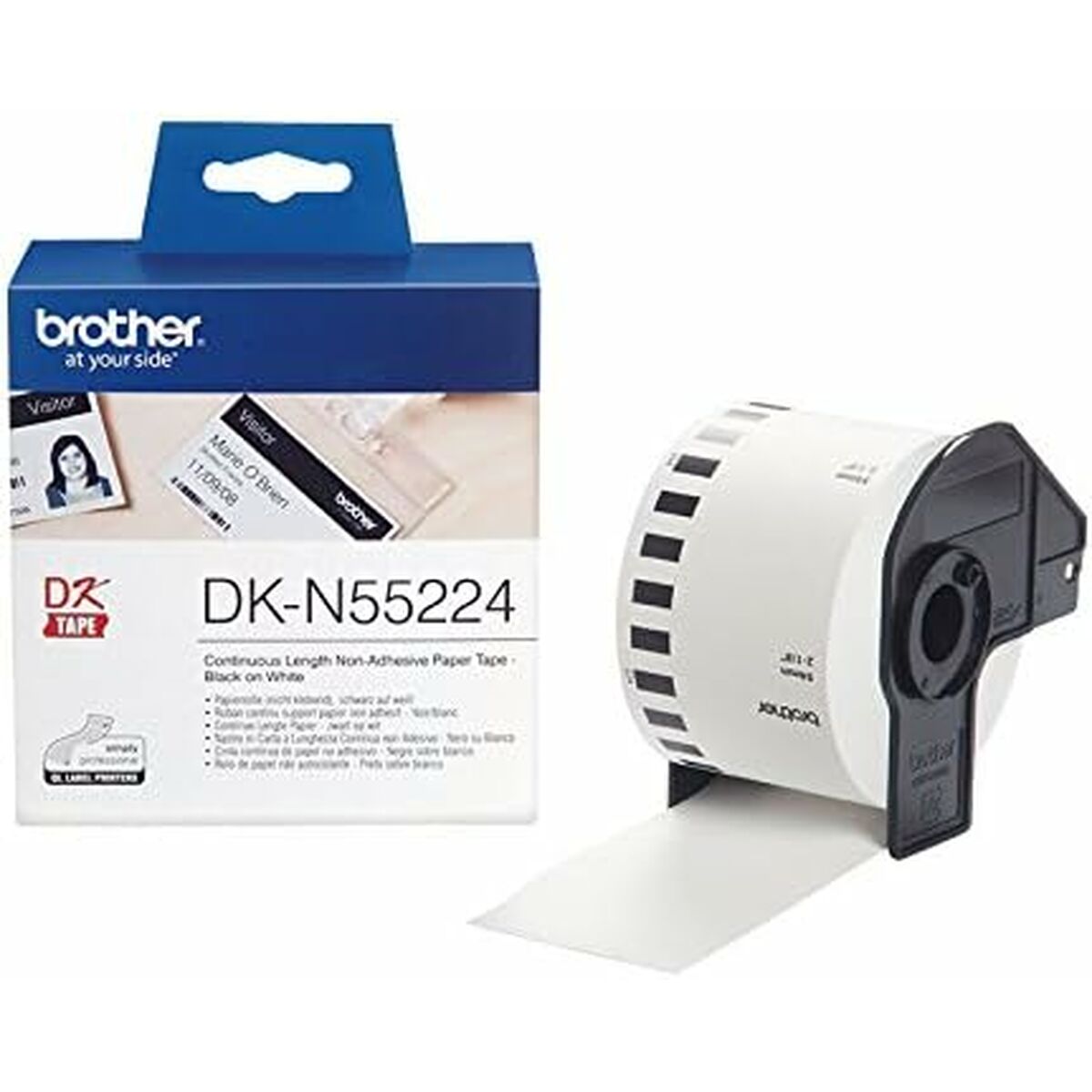 Printer Labels Brother DKN55224 White Black/White