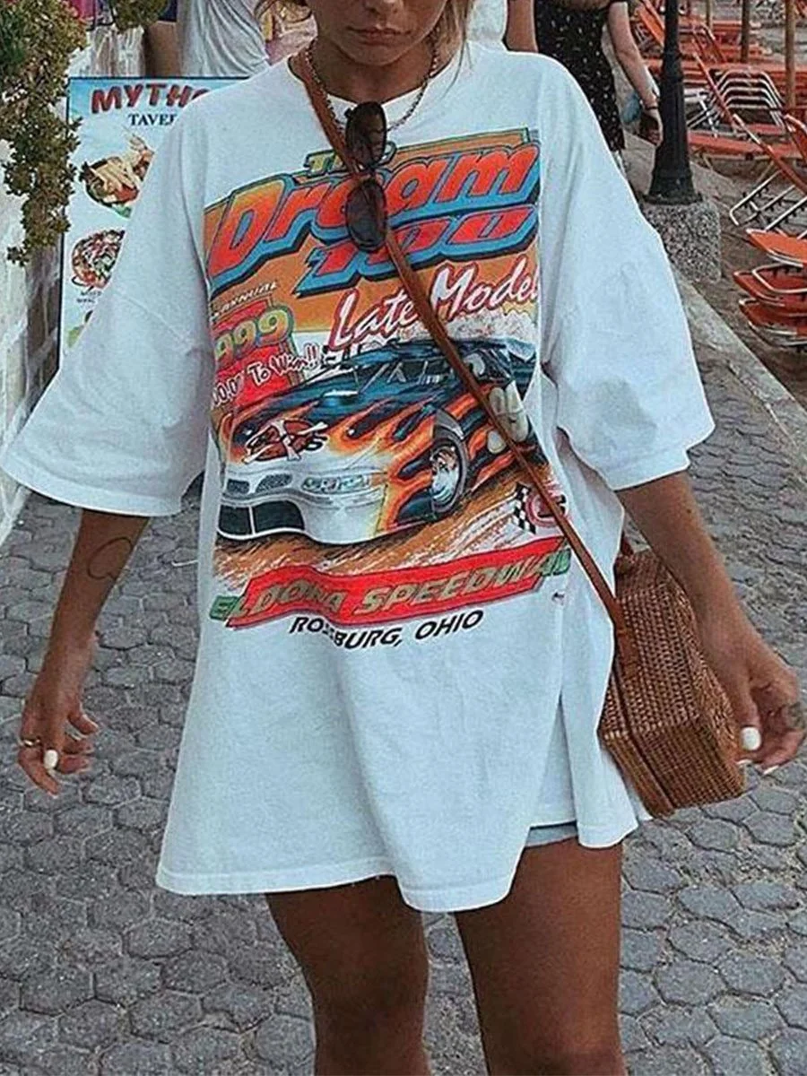 Loose fashion print T-shirt