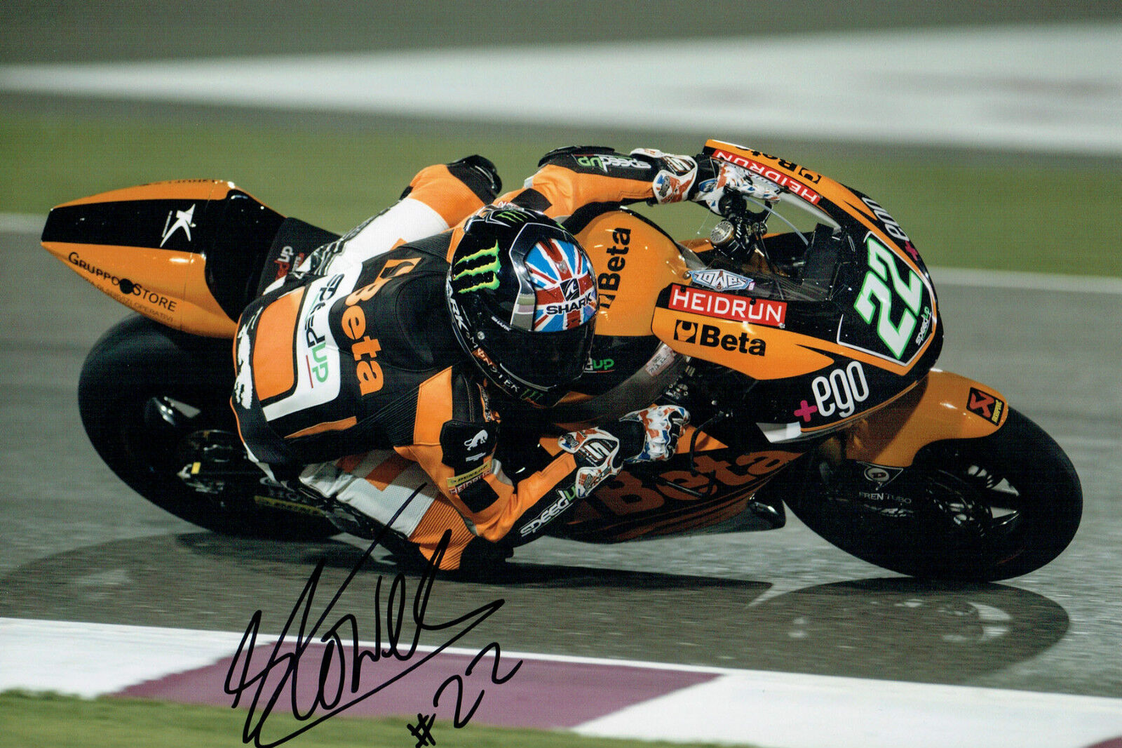 Sam LOWES Donnington SIGNED Moto2 Autograph 12x8 Photo Poster painting Speed Up Rider AFTAL COA