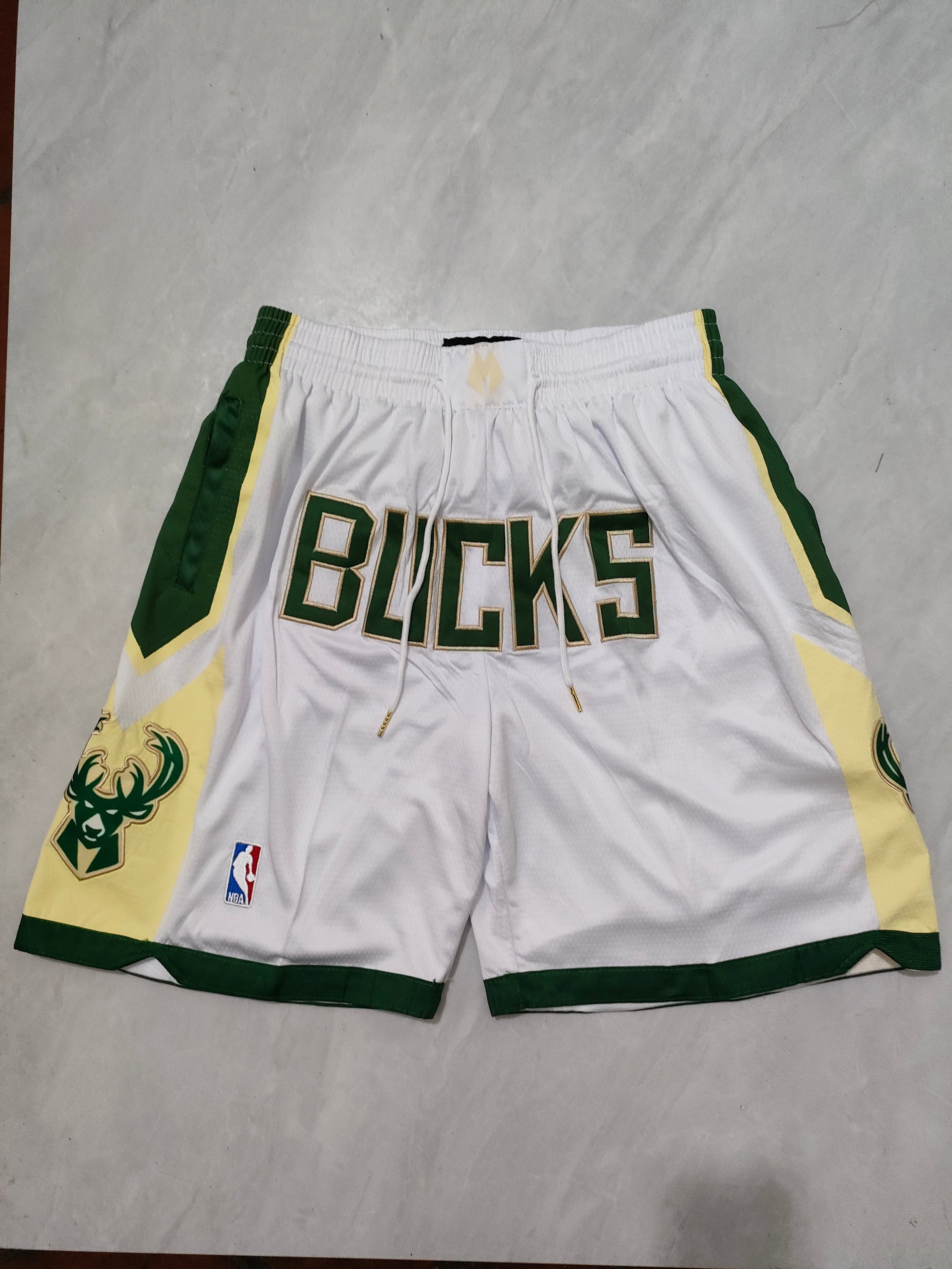 Milwaukee Bucks White Regular Pocket Pants Shorts