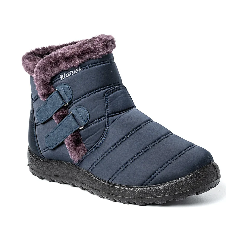 Women Waterproof Warm Plush Fleece Lining Slip On High Top Snow Boots  Stunahome.com