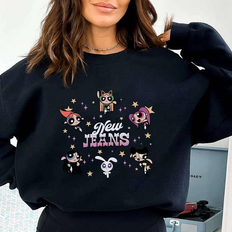 NewJeans GET UP The Powerpuff Girls Logo Graphic Sweatshirt