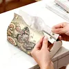 DIY PU Diamond Painting Tissue Box Kit Desktop Tissue Holder with Rhinestone Diamond Desk Decorative Tissue Box for Adults Desktop Storage Organizer (Love)