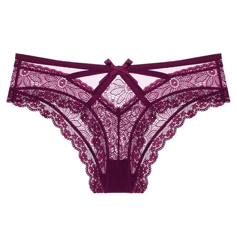 TERMEZY Sexy Transparent Panties Women Lace Low-waist Briefs Hollow Out Underwear FemaleSeamless Intimates G-string Lingerie