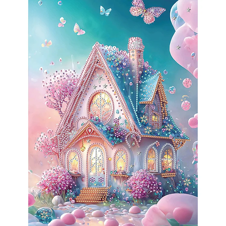 Partial Special-Shaped Diamond Painting - Dream Greenhouse 30*40CM