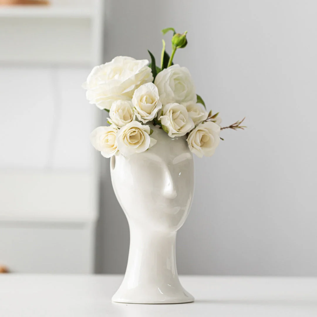 Ceramic Human Face Vase
