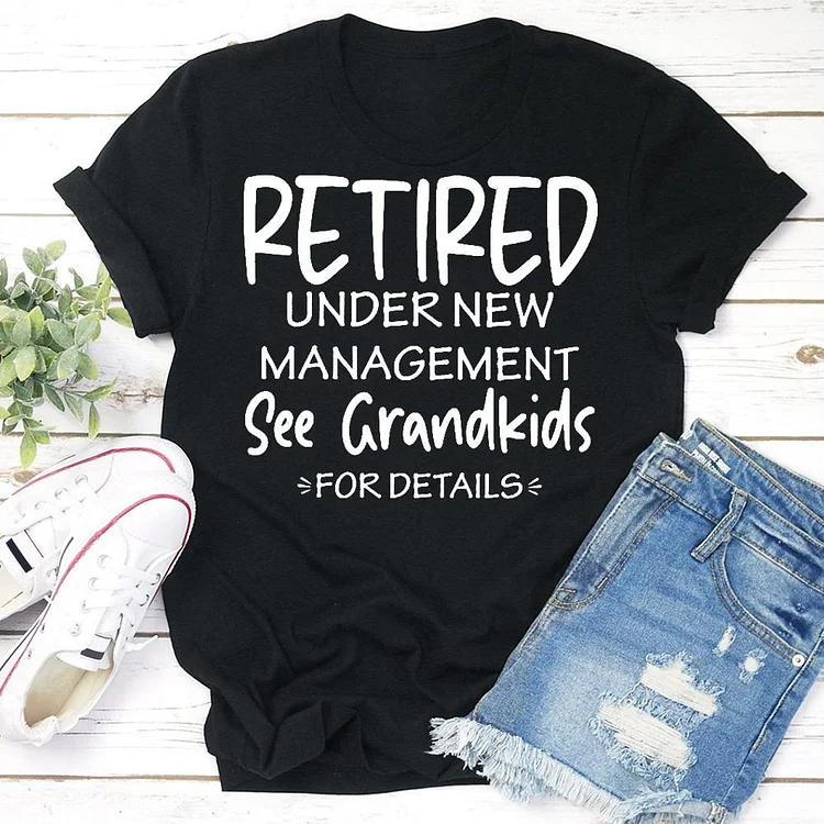 retired  Grandma T-shirt Tee -03510-Annaletters