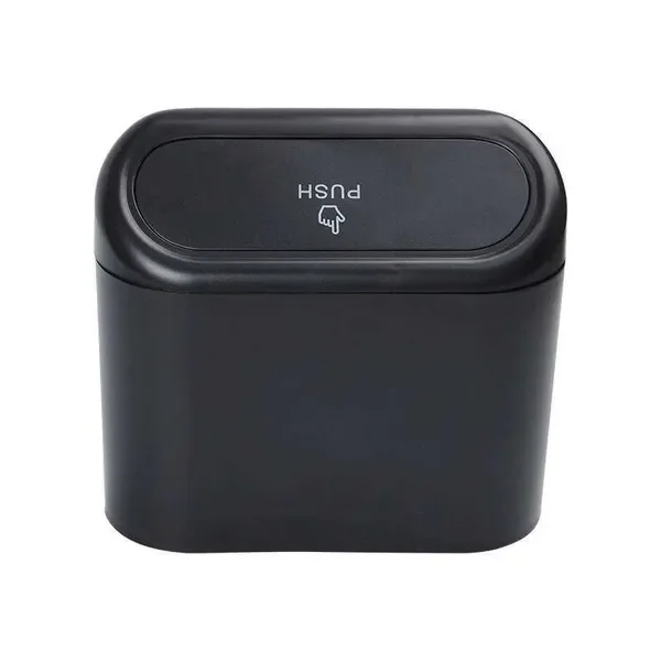 New Car Bin Hanging Vehicle Garbage Dust Case Storage Box Black Square Pressing Type Trash Can Auto Interior Accessories