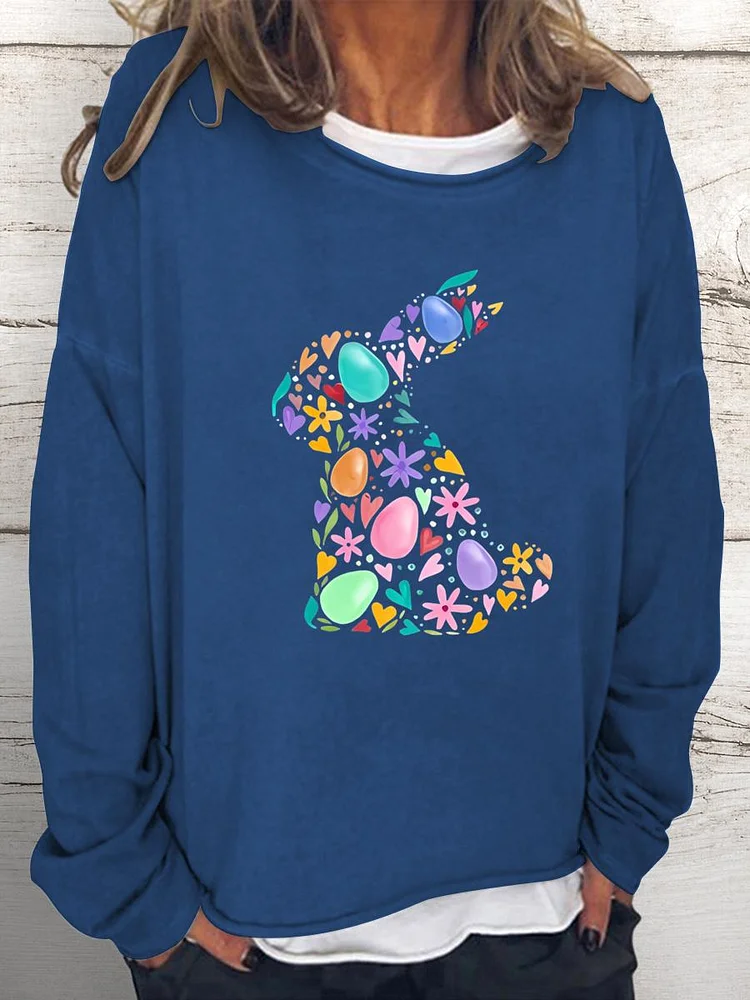 Happy Easter Women Loose Sweatshirt-0025123