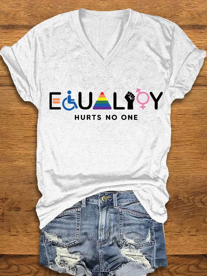 Women's “Equality Hurts No One” printed t-shirt