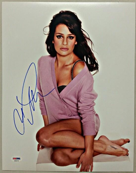 Lea Michele Autograph GLEE SCREAM QUEENS Signed 11x14 Photo Poster painting PSA/DNA COA #6