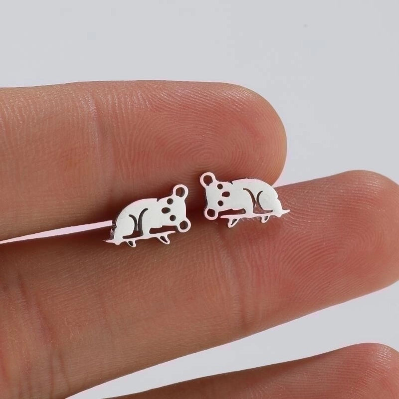 1 Pair Fashion Animal 304 Stainless Steel 18K Gold Plated Ear Studs