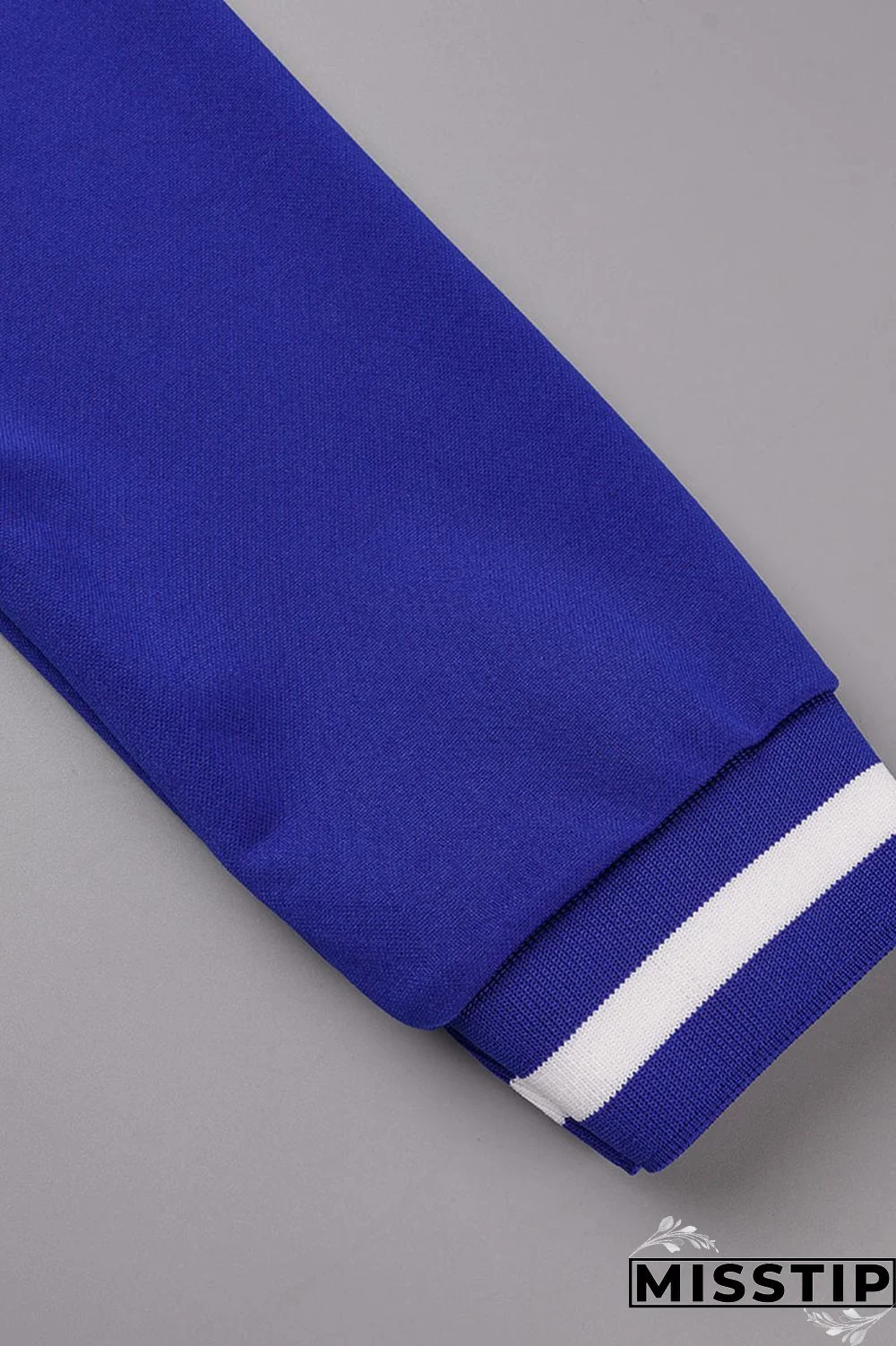 Blue Casual Print Patchwork O Neck Long Sleeve Two Pieces