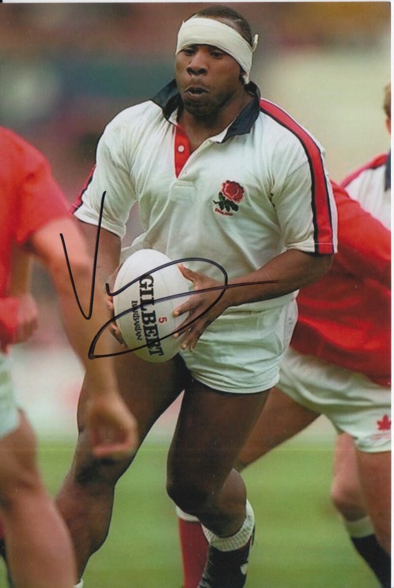 ENGLAND HAND SIGNED VICTOR UBOGU 6X4 Photo Poster painting RUGBY UNION AUTOGRAPH 1.