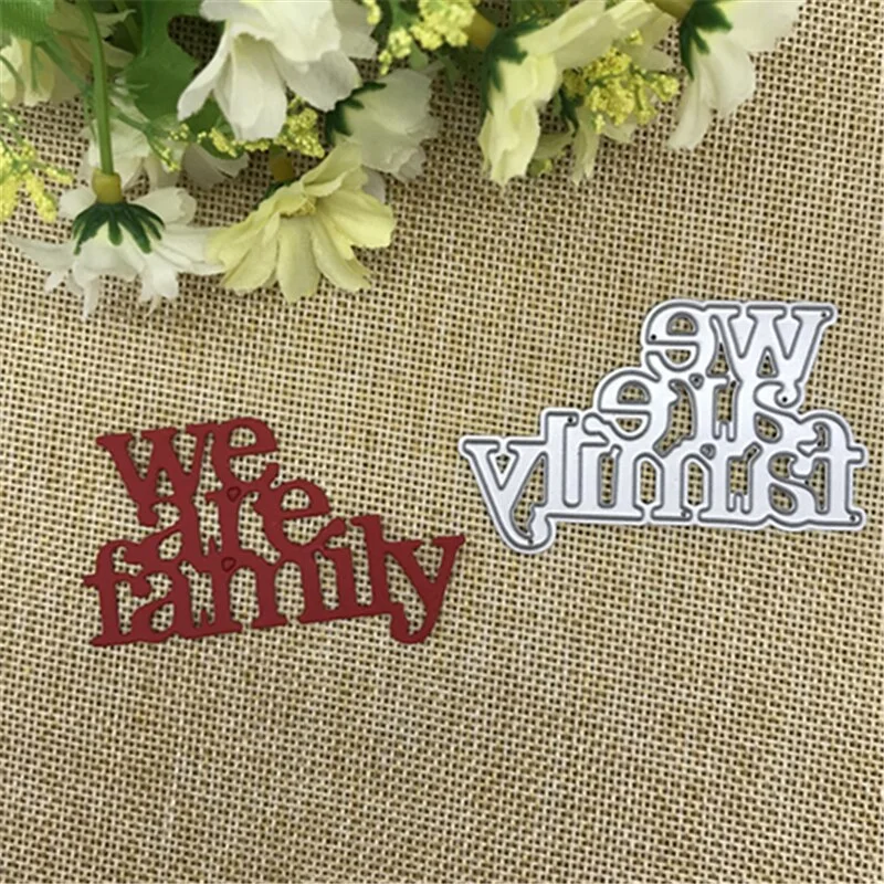 We family Metal Cutting Dies Stencils for DIY Scrapbooking Photo Album Card Paper Embossing Craft DIY