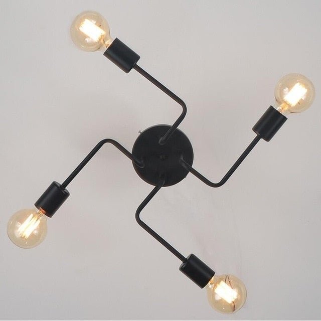 Vintage Ceiling Lights For Home Lighting Luminaire Multiple Rod Wrought Iron Ceiling Lamp E27 Bulb Living Room