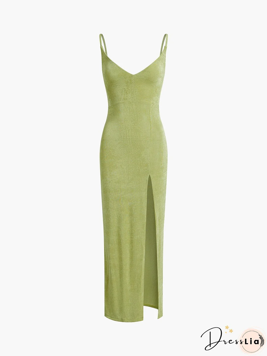 Strap Slit Midi Dress