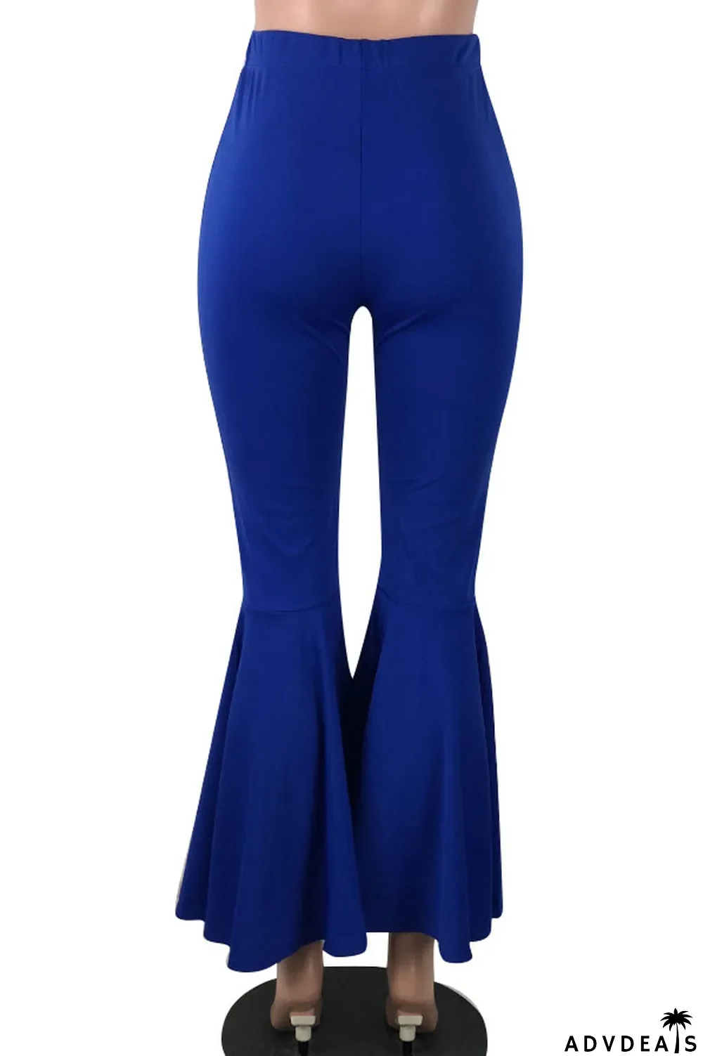 Orange venetian Elastic Fly Mid Solid Boot Cut Pants Bottoms