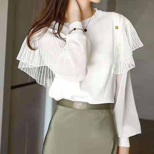 Long Sleeve Elegant Shift Shirts & Tops