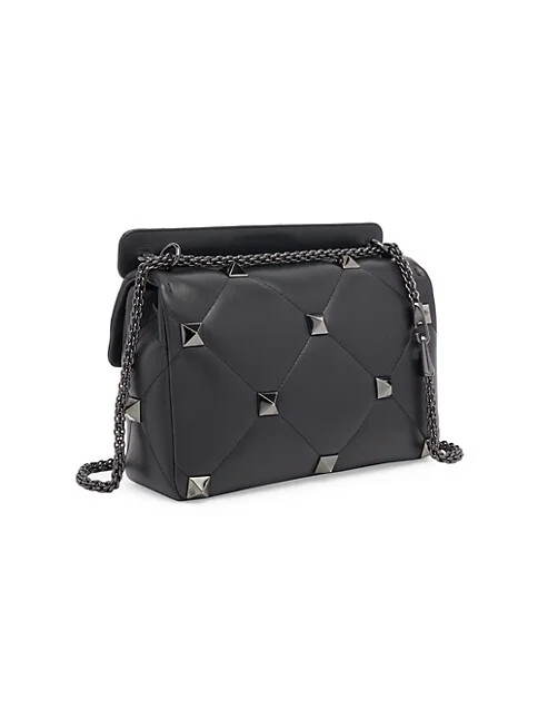 Medium Roman Stud Leather Shoulder Bag Valentino Garavani