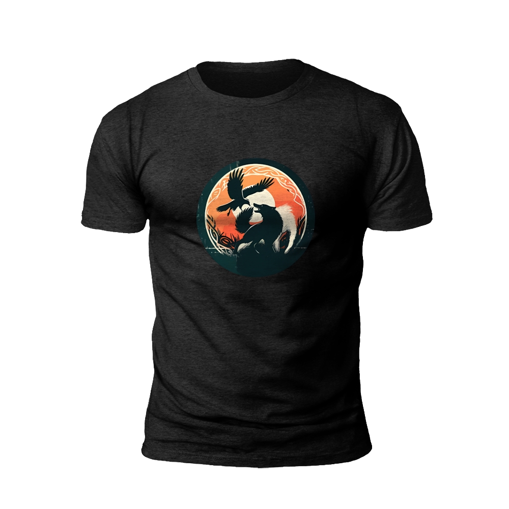 Viking Raven and Wolf T-Shirt