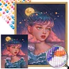 (40*50cm)DIY Round Partial AB Drill Diamond Painting - Moon Girl