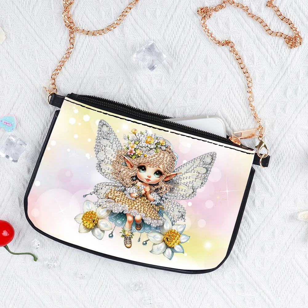 Butterfly Fairy Diamond Painting Coin Chain Purse 5D Diamond Handmade Chain Bag