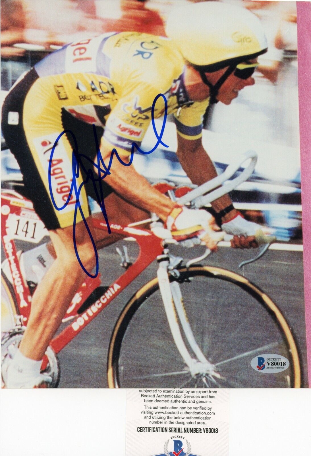 Greg Lemond Tour de France 8x10 Glossy Photo Poster painting Signed Autographed Beckett BAS