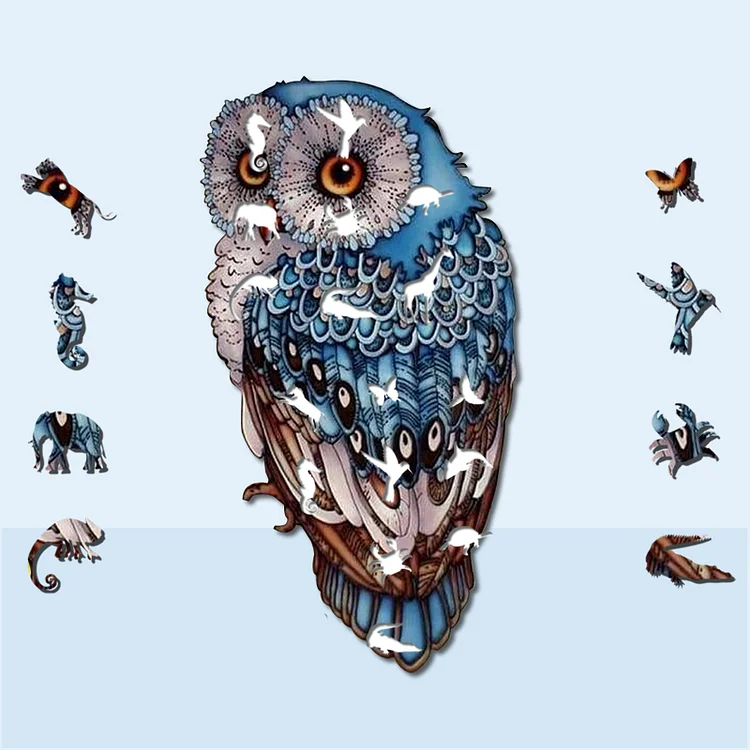 Owl Wooden Jigsaw Puzzles for Adult Wooden Jigsaw Puzzles Owl Animal Shape  155 Pcs 6.5 x 12.6 Colorful Puzzles Funny Bird Puzzles Animal Shaped