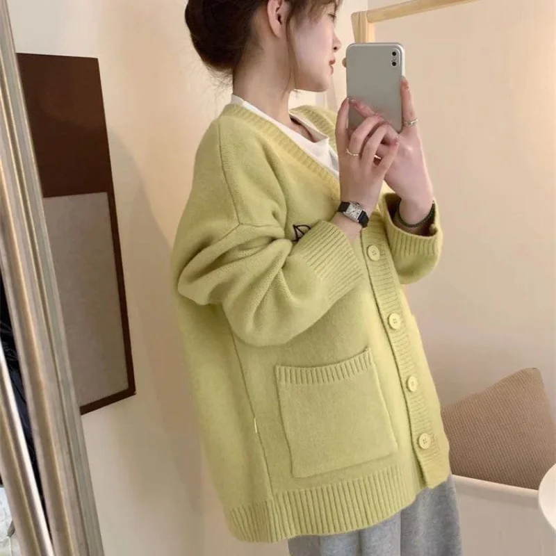 Churchf Churchf Women's Wear Fall / Winter 2024 New Large Pocket Knit Cardigan Top