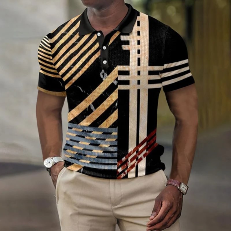 Pre-Sale Men's Business Casual Striped Polo Shirt
