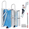 [US Local Warehouse] Ceiling Mount Attic Ladder Hidden Retractable Loft Ladder W/Pull Rod (Blue)