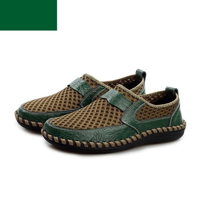 Men Oversize Mesh Flats Casual titching Soft Comfortable Loafers Shoes
