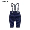 Baby Boys Sets Plaid Suspenders Cotton Gentleman Sets 2 Pcs