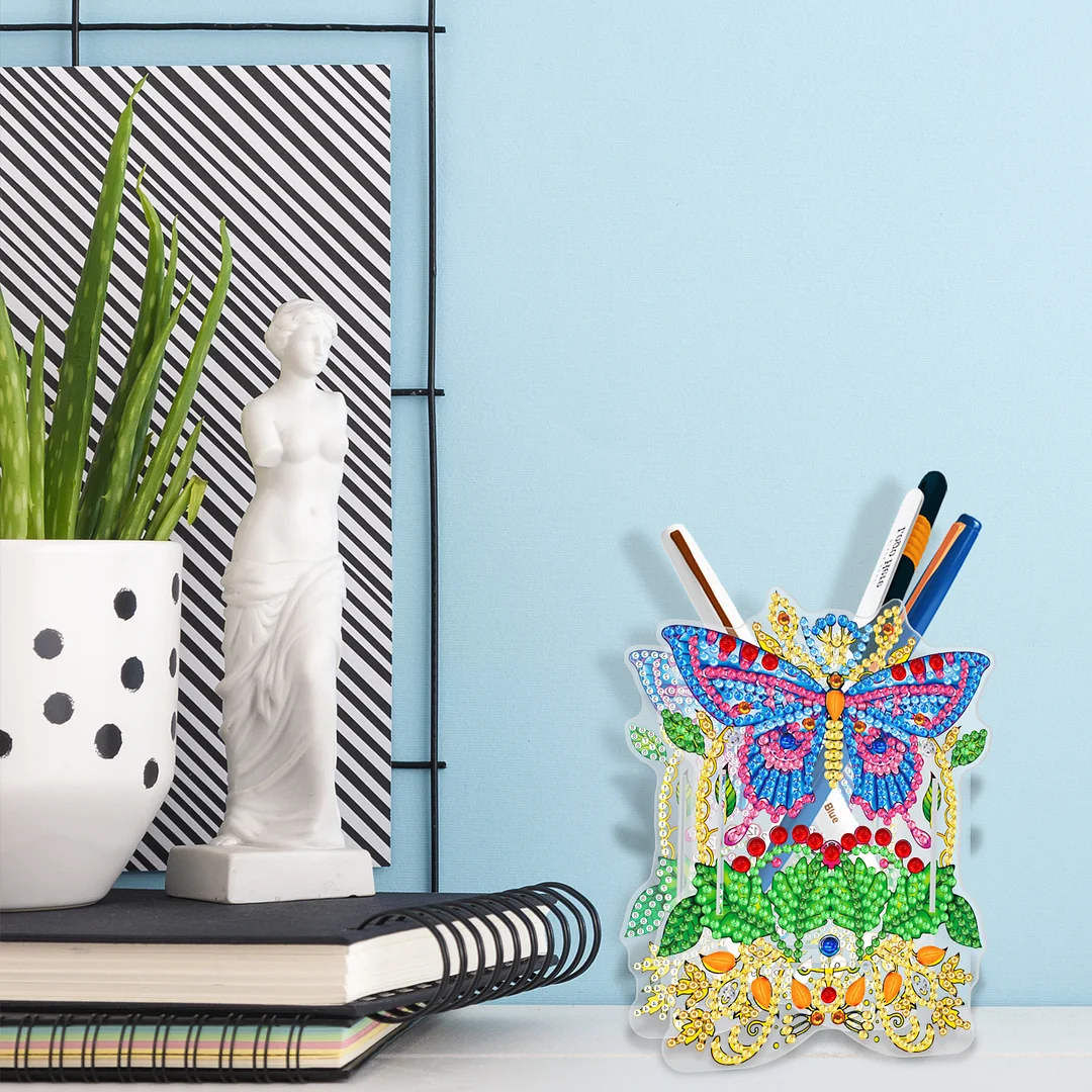 DIY Diamond Painting Pen Holder - Butterfly