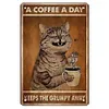 Coffee Cat - Vintage Metal Signs - 20*30cm/30*40cm