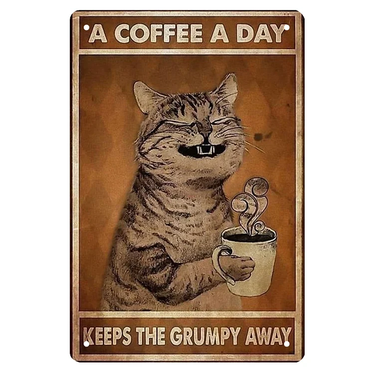 Coffee Cat - Vintage Tin Signs/Wooden Signs 8*12Inch/12*16Inch