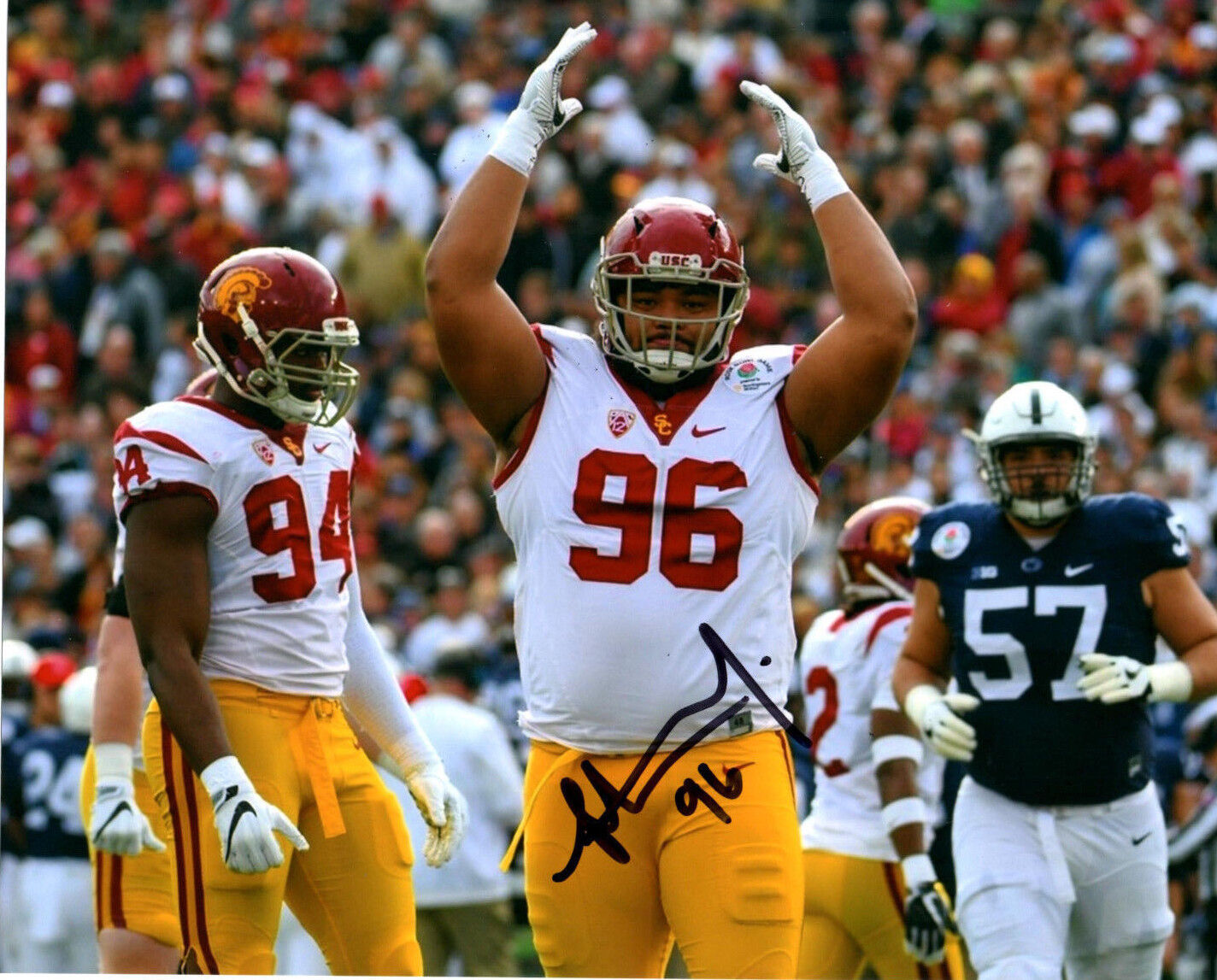 Stevie Tu'ikolovatu hand signed autographed 8x10 football Photo Poster painting USC Trojans c