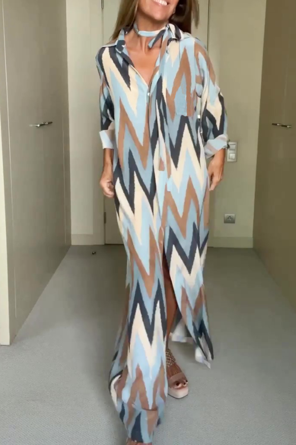 Women's Leisure Kinetic Line Print Kaftan