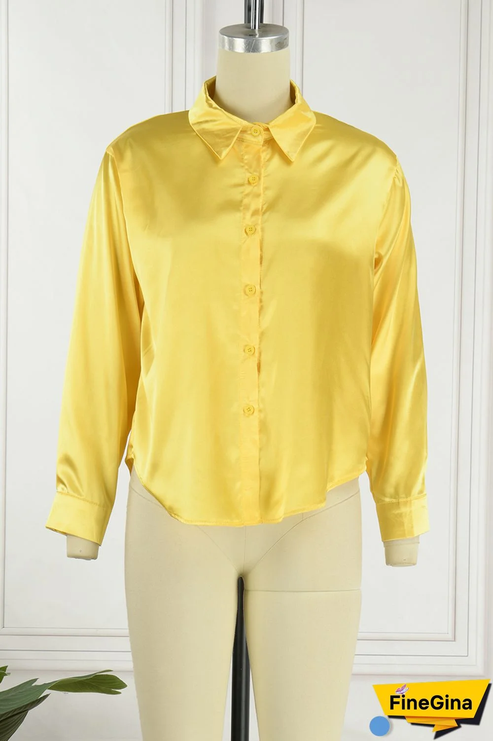 Green Casual Solid Basic Shirt Collar Tops