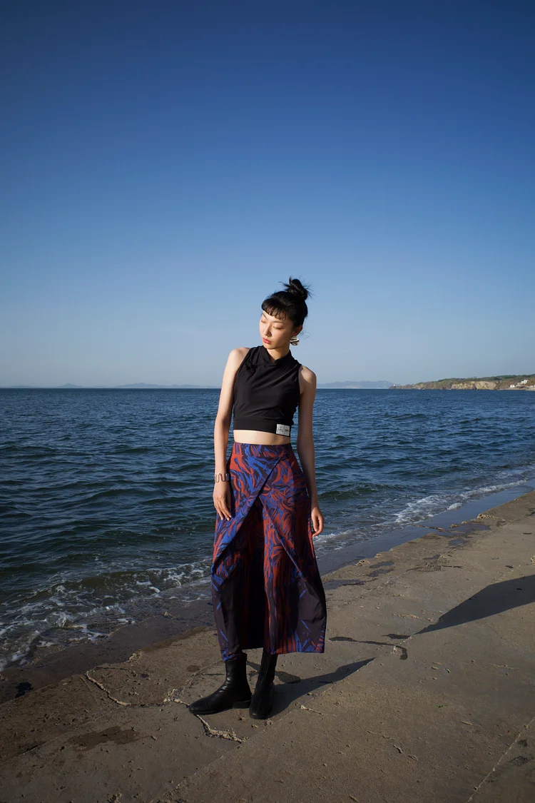 NIGEL NOLAN Wrap Skirt - 12 Recycled Water Bottles - Blue