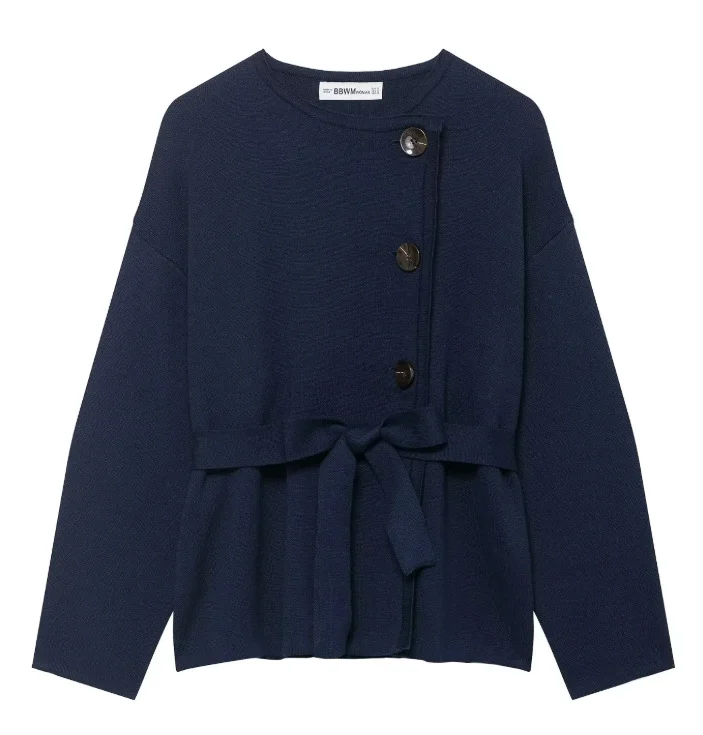 Nigikala Nigikala Women's Clothing Explosion With Belt Knitted Short Coat Coat