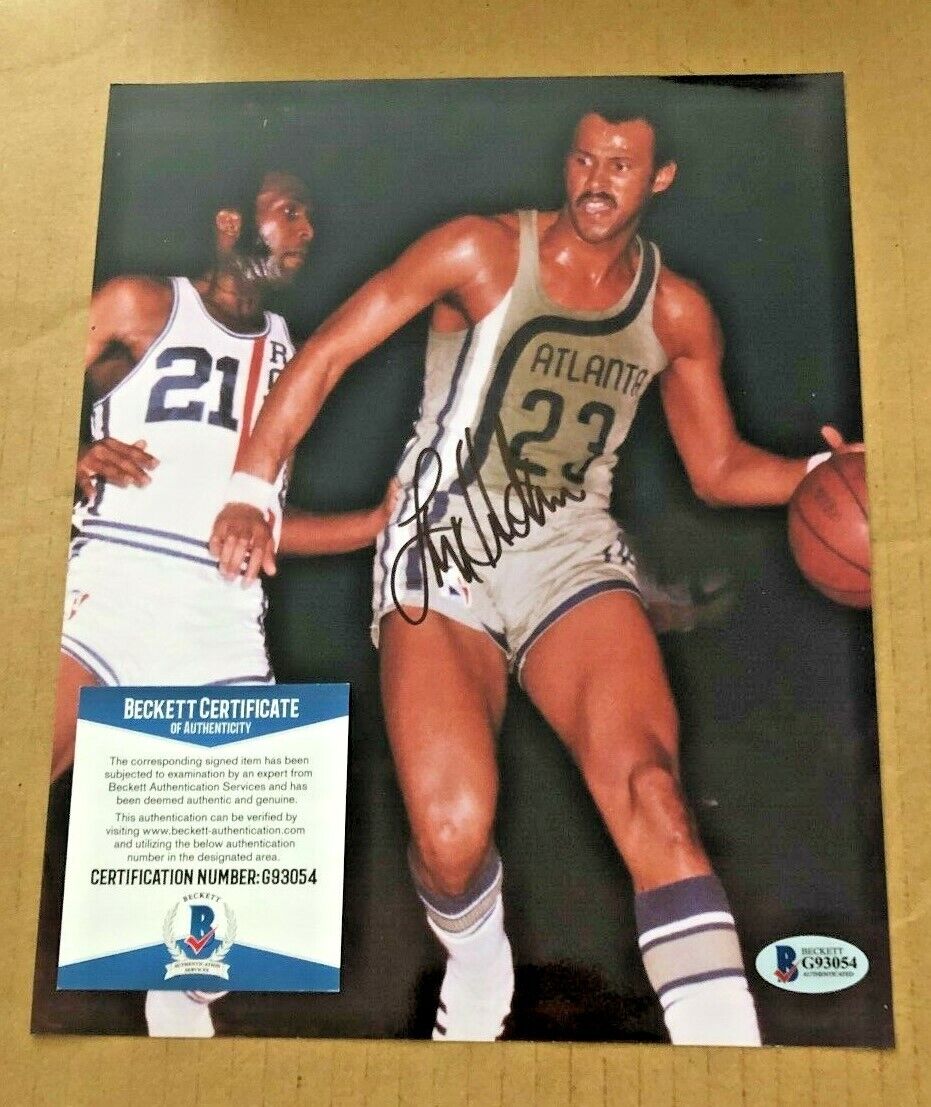 LOU HUDSON SIGNED 8X10 ATLANTA HAWKS Photo Poster painting BECKETT CERTIFIED