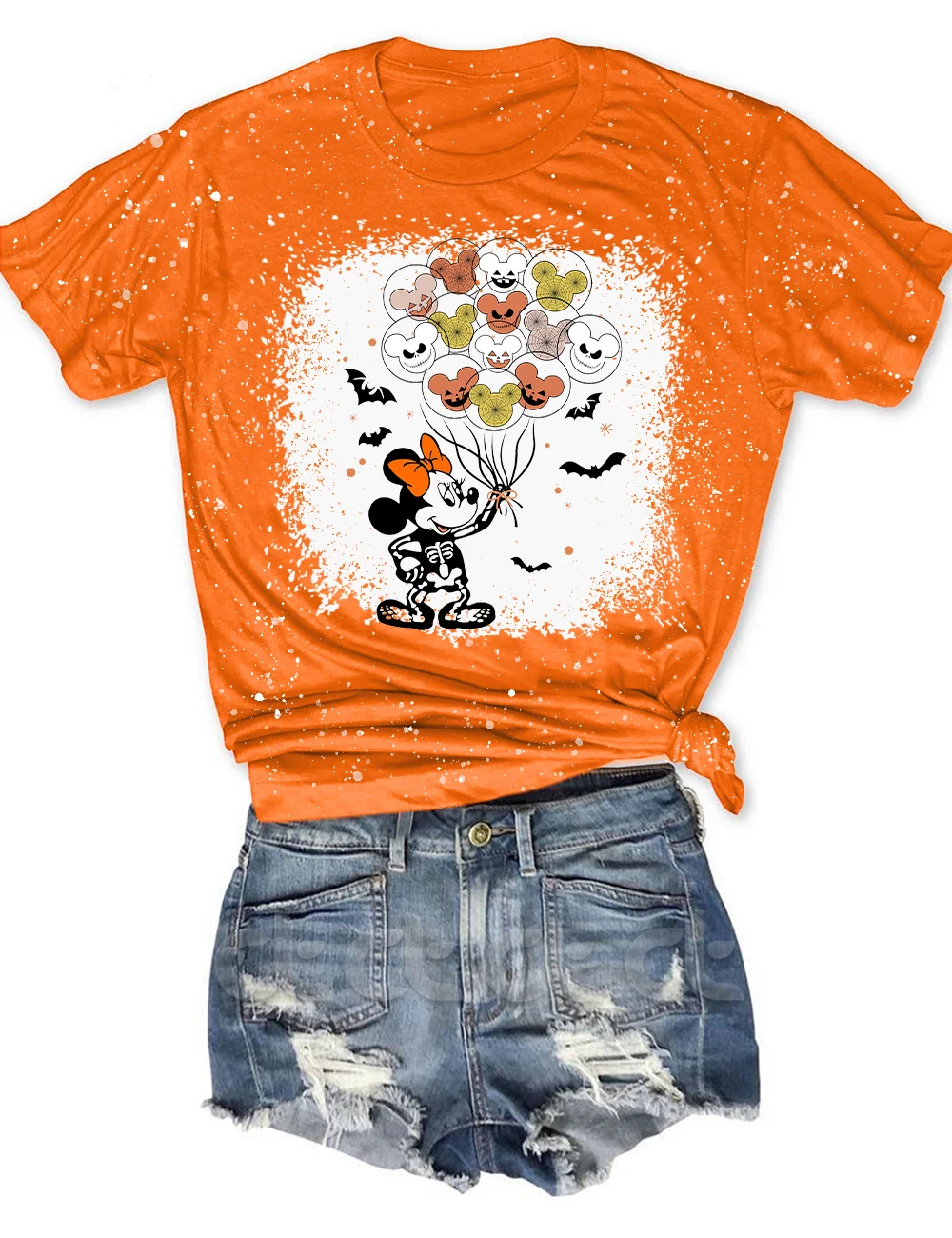  Trick Or Treat Halloween Bleached T-Shirt